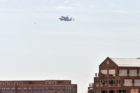 Space shuttle Discovery, as seen from the Air Force Memorial
