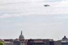 Space shuttle Discovery, as seen from the Air Force Memorial