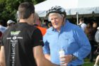 Rep. Jim Moran at the Bike to Work Day pit stop in Rosslyn
