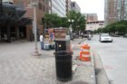 Outside the Ballston Metro station, where a bank robbery suspect was arrested Wednesday morning
