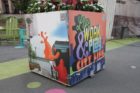 Temporary decorative planters in Rosslyn's "CentralSpace"