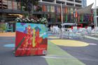 Temporary decorative planters in Rosslyn's "CentralSpace"