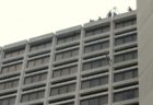 Deb Cobb rappels down Hilton Crystal City