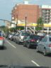 Long line at Columbia Pike gas station