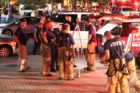 Police and firefighters investigate a possible meth lab in a Virginia Square apartment building