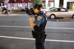Critical pedestrian accident near the intersection of N. Highland Street and Clarendon Blvd