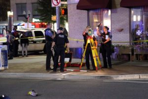Critical pedestrian accident near the intersection of N. Highland Street and Clarendon Blvd