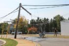 Truck takes down utility pole at Lee Hwy and Quincy Street