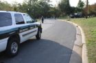 Two cyclists were seriously injured by an out-of-control pickup truck on Four Mile Run Drive