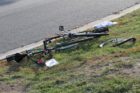 Two cyclists were seriously injured by an out-of-control pickup truck on Four Mile Run Drive