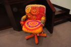 County Board Chair Mary Hynes' chair was "yarn bombed"