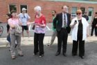 Superintendent Dr. Patrick Murphy and School Board member Sally Baird at Walk and Bike to School Day 2012