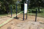 New fitness equipment along the Four Mile Run Trail near Shirlington