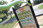 New fitness equipment along the Four Mile Run Trail near Shirlington