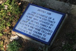 Local historical marker created by artist Timothy Thompson