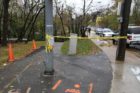 Police investigate a likely suicide on the Four Mile Run Trail under Columbia Pike