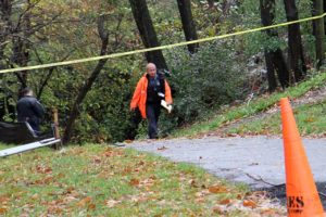 Police investigate a likely suicide on the Four Mile Run Trail under Columbia Pike
