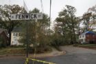 A tree down across a road in Lyon Park