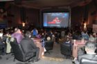 Democrats celebrating election returns at the Arlington Cinema Drafthouse