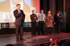 Democrats celebrating election returns at the Arlington Cinema Drafthouse