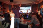 Democrats celebrating election returns at the Arlington Cinema Drafthouse