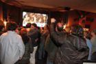 Democrats celebrating election returns at the Arlington Cinema Drafthouse
