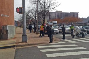 A man fell from the Ballston public parking garage Monday afternoon
