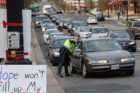 Cheap gas promotion on Columbia Pike