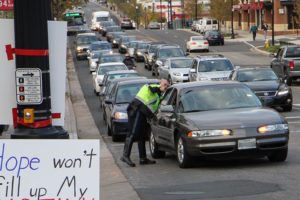 Cheap gas promotion on Columbia Pike