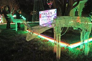 Holiday light display in the Leeway Overlee neighborhood