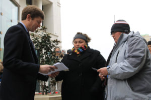 Same sex couples request marriage licenses in Arlington