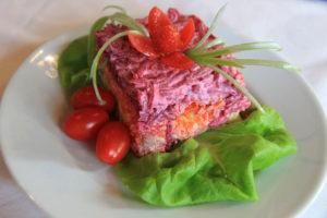 "Fish Under a Fur Coat" salad at Rus Uz