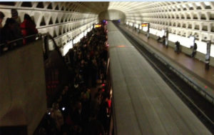 Pentagon City Metro crowding (photo via @dingramdc)