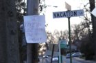 Love letters posted along Lorcom Lane