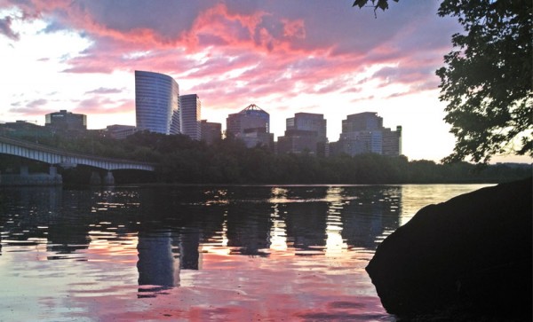 Rosslyn at sunset, as seen from Roosevelt Island (photo courtesy Brendan P. Childs)