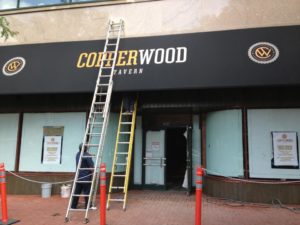 Copperwood Tavern under construction in Shirlington (photo via Facebook)