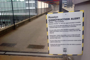 Rosslyn Metro construction notice