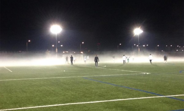 Foggy soccer game at Long Bridge Park (photo courtesy @flyidca)