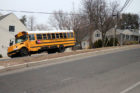 A school bus clipped a utility pole on Williamsburg Blvd