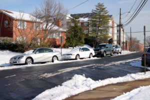 Cars parked along S. Greenbrier Street in Forest Glen
