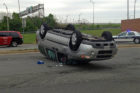 Overturned vehicle on Army Navy Drive at S. Hayes Street on 4/28/14