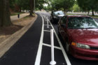 Protected bicycle lanes along S. Hayes Street