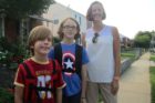 Tristan, 7, Braden, 11, and their mom Julia Stewart walked to the boys first day of the 2014-2015 school year Tuesday, Sept. 2, 2014.