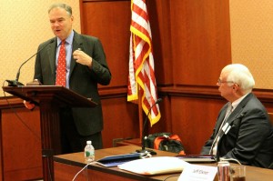 Sen. Tim Kaine promoted career and technical education Sept. 10, 2014 at a panel discussion held at the Capitol.