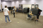 Voters at the polling place at Washington-Lee High School