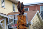 An owl tree carving in Maywood, on 21st Avenue N.
