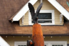 A bear, hawk and fox carving on 14th Street N. in Virginia Square