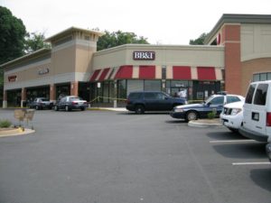 Fairfax County Police on the scene of a BB&T bank robbery.