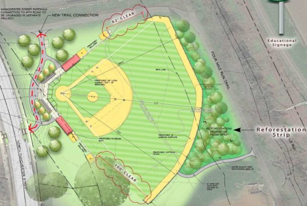 Revised Bluemont Park baseball field plan