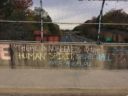 Post-election message from Washington-Lee students on the Stafford Street bridge